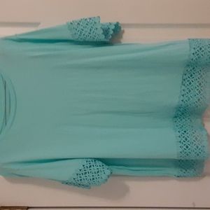 Stylus Aqua Lace trimmed Top